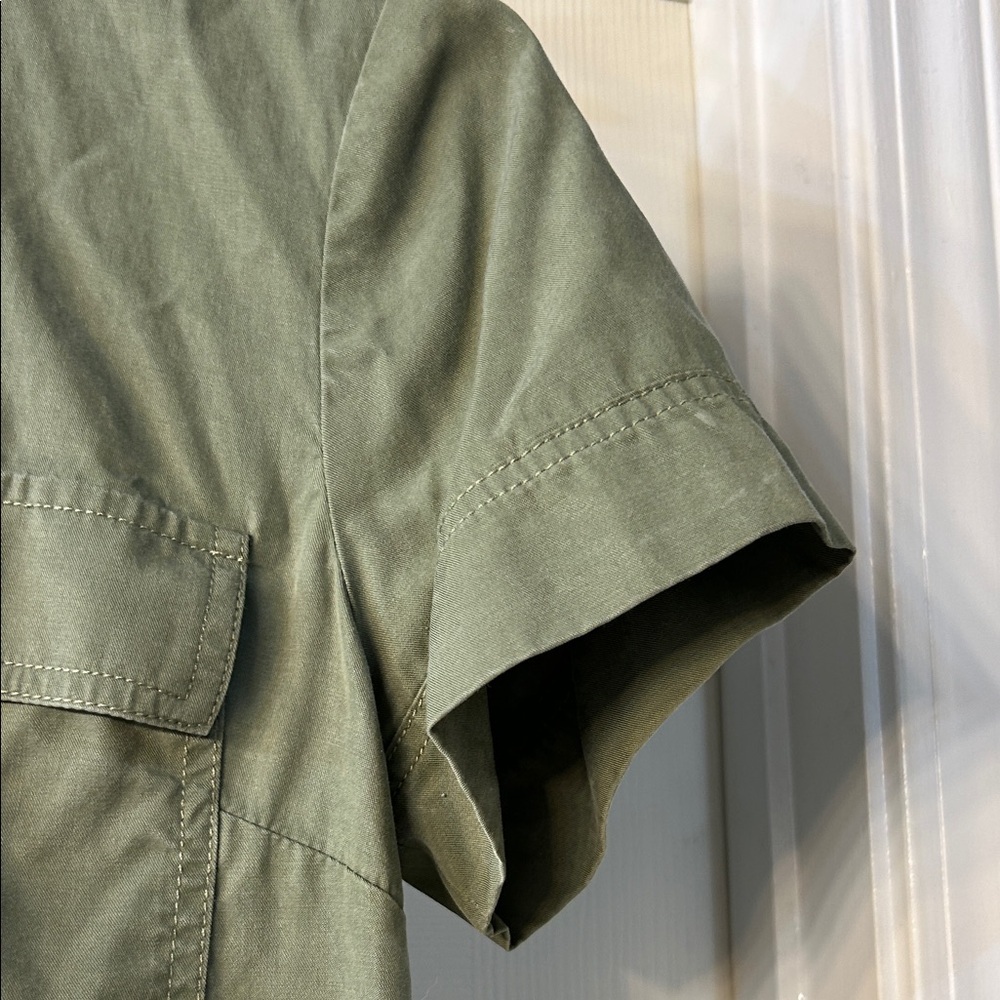 J. Crew Factory Khaki Green Mini Dress Minimalist Style Vacation Wear - Picture 6 of 10
